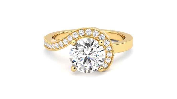 Taylor & Hart Comet Round Engagement Ring 360 degree image 29