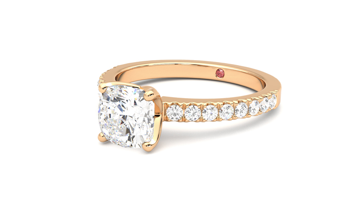 Taylor & Hart Constellation Cushion Engagement Ring 360 degree image 25