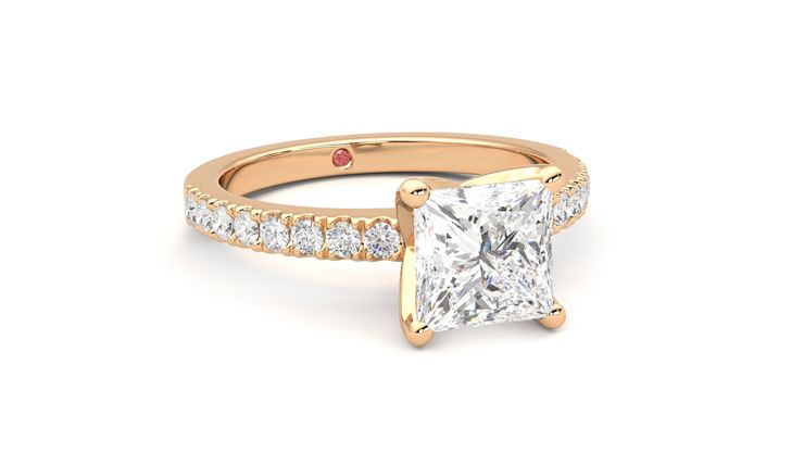 Taylor & Hart Constellation Princess Engagement Ring 360 degree image 4