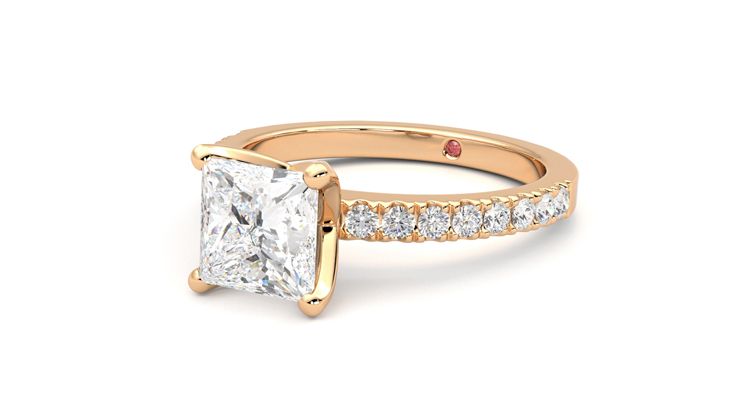 Taylor & Hart Constellation Princess Engagement Ring 360 degree image 25