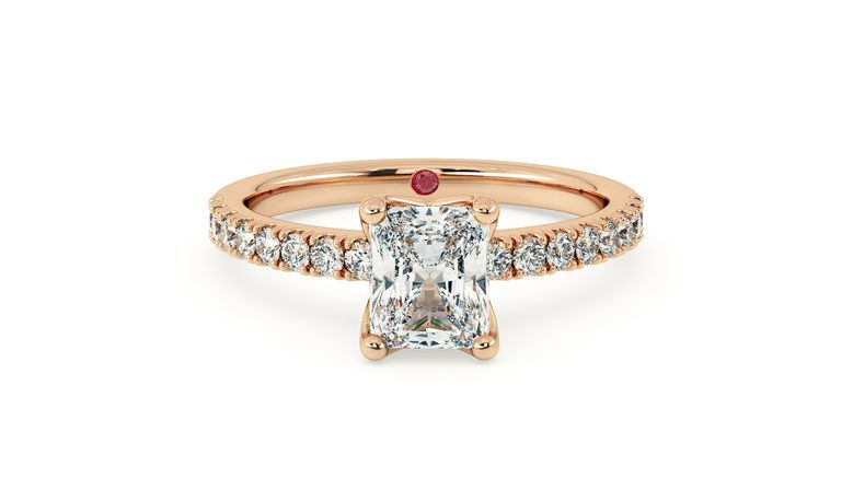 Taylor & Hart Constellation Radiant Engagement Ring 360 degree image 0