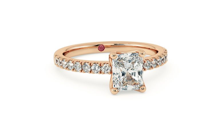 Taylor & Hart Constellation Radiant Engagement Ring 360 degree image 1