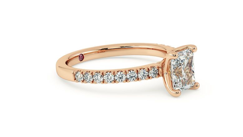 Taylor & Hart Constellation Radiant Engagement Ring 360 degree image 4