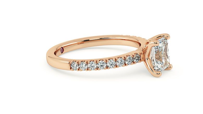 Taylor & Hart Constellation Radiant Engagement Ring 360 degree image 5