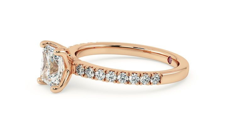 Taylor & Hart Constellation Radiant Engagement Ring 360 degree image 25