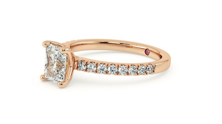 Taylor & Hart Constellation Radiant Engagement Ring 360 degree image 26