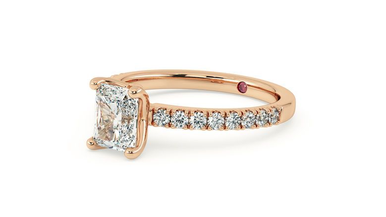 Taylor & Hart Constellation Radiant Engagement Ring 360 degree image 27