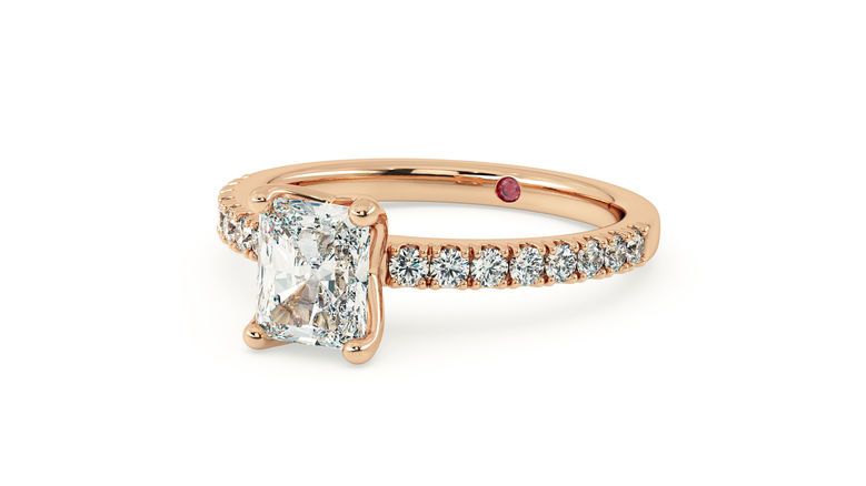 Taylor & Hart Constellation Radiant Engagement Ring 360 degree image 28