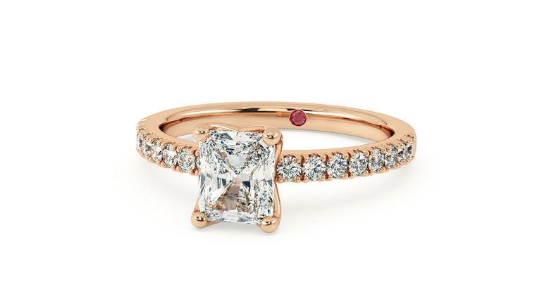Taylor & Hart Constellation Radiant Engagement Ring 360 degree image 29