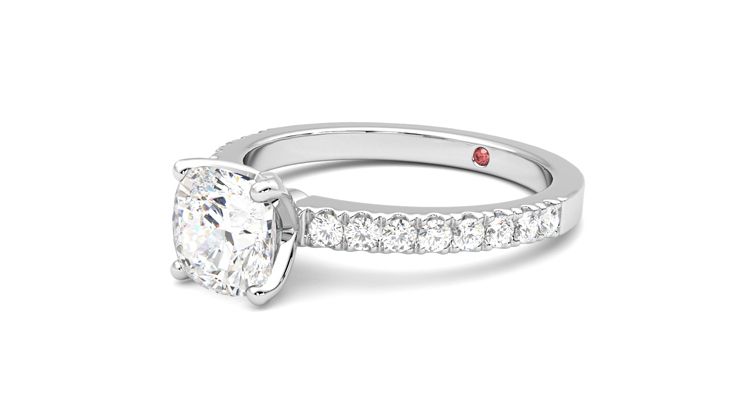 Taylor & Hart Constellation Cushion Engagement Ring 360 degree image 24