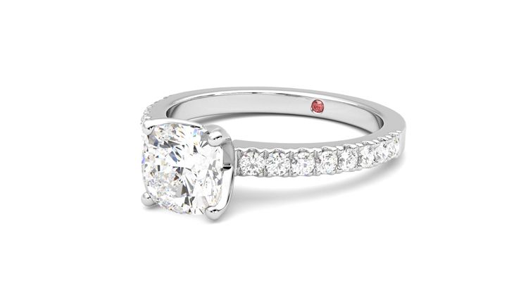 Taylor & Hart Constellation Cushion Engagement Ring 360 degree image 25