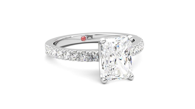 Taylor & Hart Constellation Radiant Engagement Ring 360 degree image 4