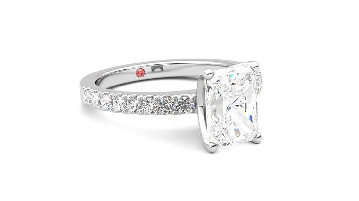 Taylor & Hart Constellation Radiant Engagement Ring 360 degree image 5