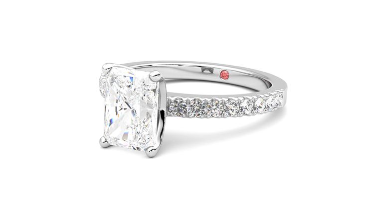 Taylor & Hart Constellation Radiant Engagement Ring 360 degree image 25