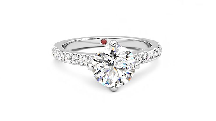 Taylor & Hart Constellation Round Engagement Ring 360 degree image 2