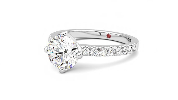 Taylor & Hart Constellation Round Engagement Ring 360 degree image 25