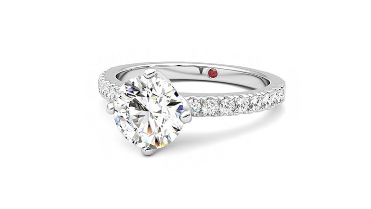 Taylor & Hart Constellation Round Engagement Ring 360 degree image 26