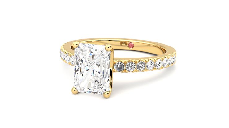Taylor & Hart Constellation Radiant Engagement Ring 360 degree image 26