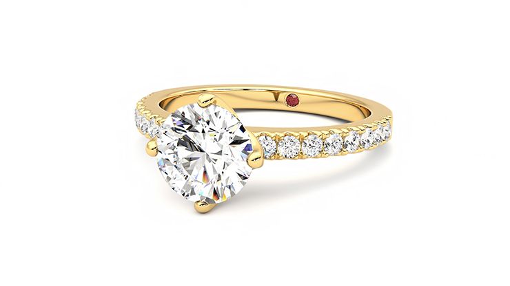 Taylor & Hart Constellation Round Engagement Ring 360 degree image 26