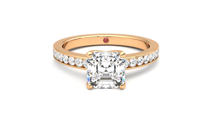 Taylor & Hart Cosmic Asscher Engagement Ring 360 degree image 0
