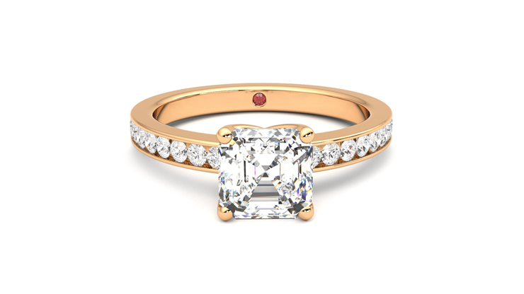 Taylor & Hart Cosmic Asscher Engagement Ring 360 degree image 1