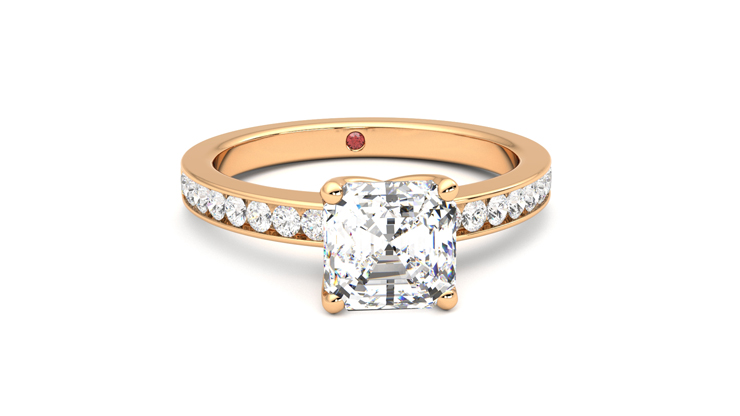 Taylor & Hart Cosmic Asscher Engagement Ring 360 degree image 2