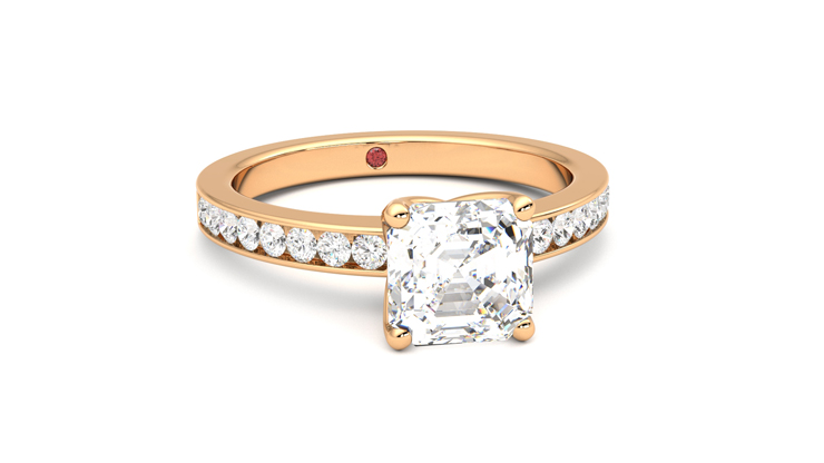 Taylor & Hart Cosmic Asscher Engagement Ring 360 degree image 3