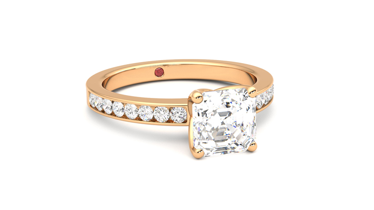 Taylor & Hart Cosmic Asscher Engagement Ring 360 degree image 4