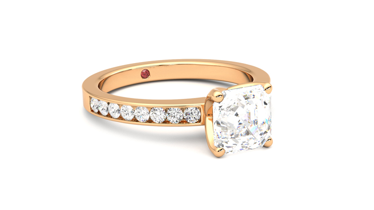 Taylor & Hart Cosmic Asscher Engagement Ring 360 degree image 5