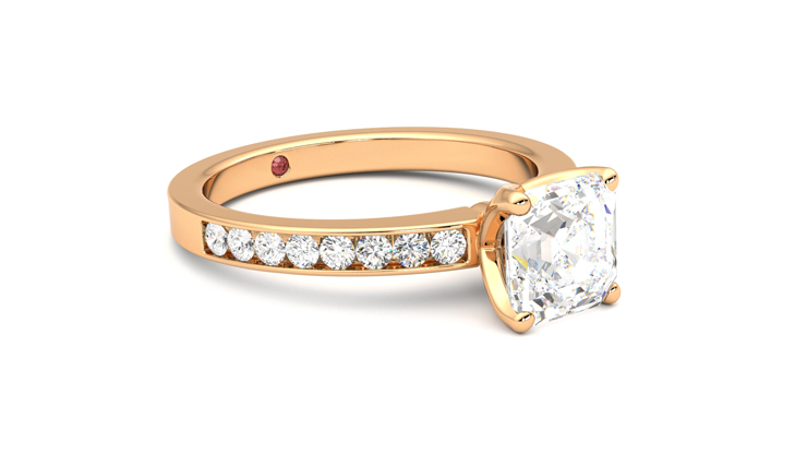 Taylor & Hart Cosmic Asscher Engagement Ring 360 degree image 6