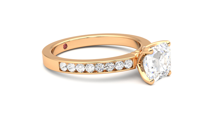 Taylor & Hart Cosmic Asscher Engagement Ring 360 degree image 7
