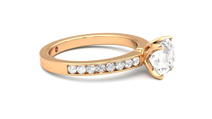 Taylor & Hart Cosmic Asscher Engagement Ring 360 degree image 8