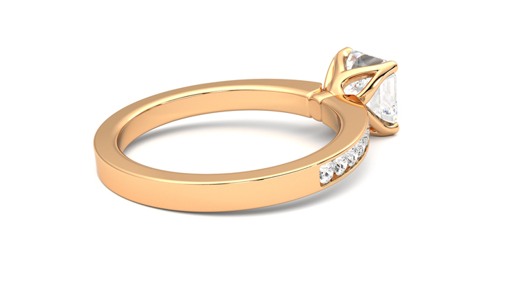 Taylor & Hart Cosmic Asscher Engagement Ring 360 degree image 12