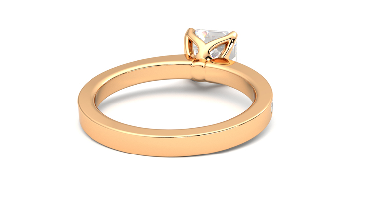 Taylor & Hart Cosmic Asscher Engagement Ring 360 degree image 14
