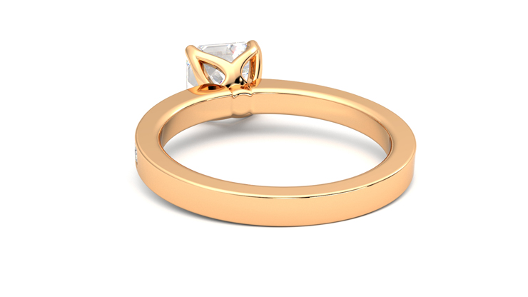 Taylor & Hart Cosmic Asscher Engagement Ring 360 degree image 16