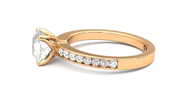 Taylor & Hart Cosmic Asscher Engagement Ring 360 degree image 21