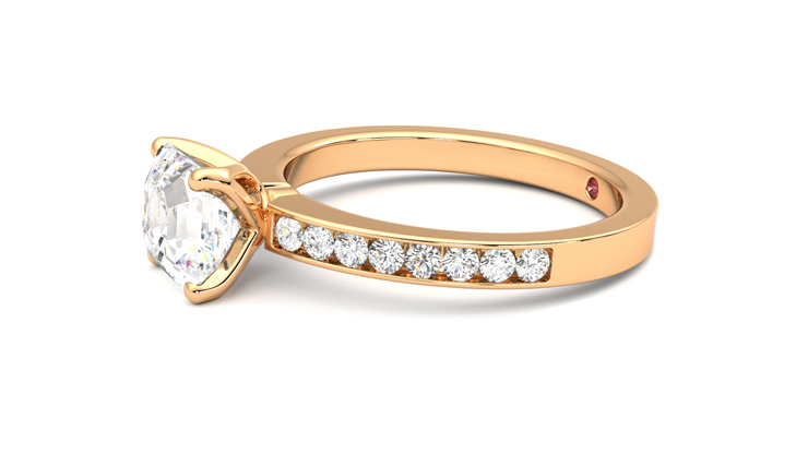 Taylor & Hart Cosmic Asscher Engagement Ring 360 degree image 22