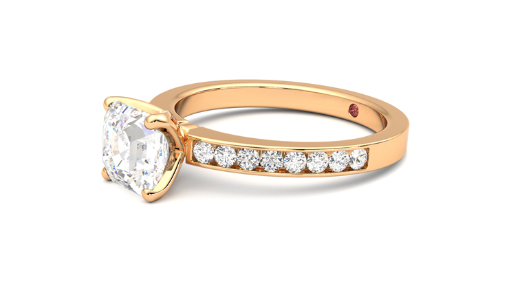 Taylor & Hart Cosmic Asscher Engagement Ring 360 degree image 23