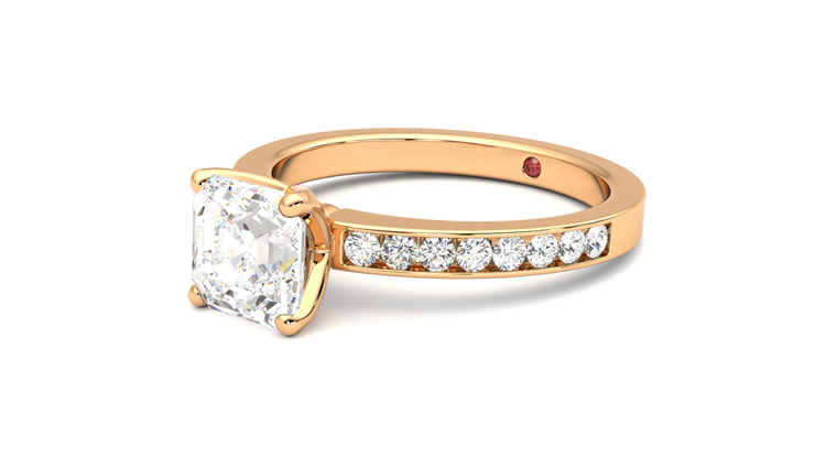 Taylor & Hart Cosmic Asscher Engagement Ring 360 degree image 24