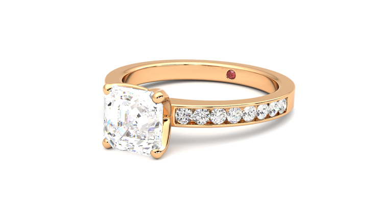 Taylor & Hart Cosmic Asscher Engagement Ring 360 degree image 25