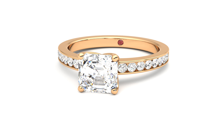 Taylor & Hart Cosmic Asscher Engagement Ring 360 degree image 27