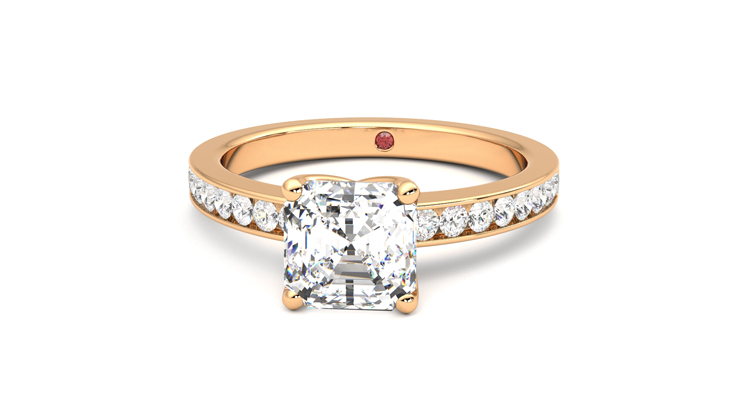 Taylor & Hart Cosmic Asscher Engagement Ring 360 degree image 28