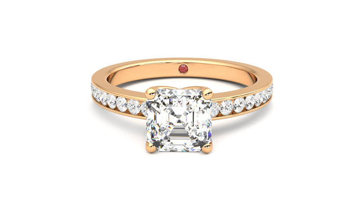 Taylor & Hart Cosmic Asscher Engagement Ring 360 degree image 29