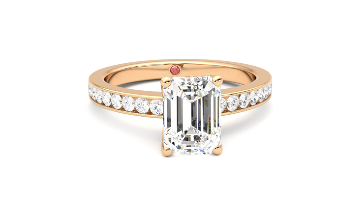Taylor & Hart Cosmic Emerald Engagement Ring 360 degree image 2