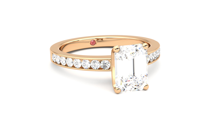 Taylor & Hart Cosmic Emerald Engagement Ring 360 degree image 4
