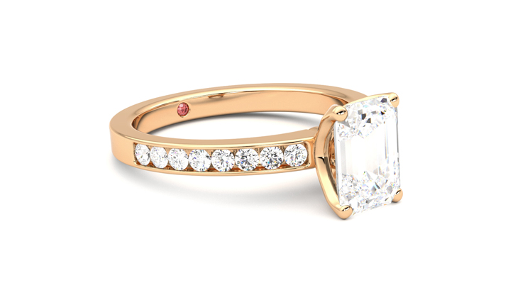 Taylor & Hart Cosmic Emerald Engagement Ring 360 degree image 6