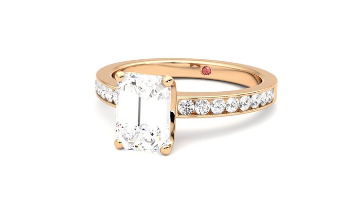 Taylor & Hart Cosmic Emerald Engagement Ring 360 degree image 26