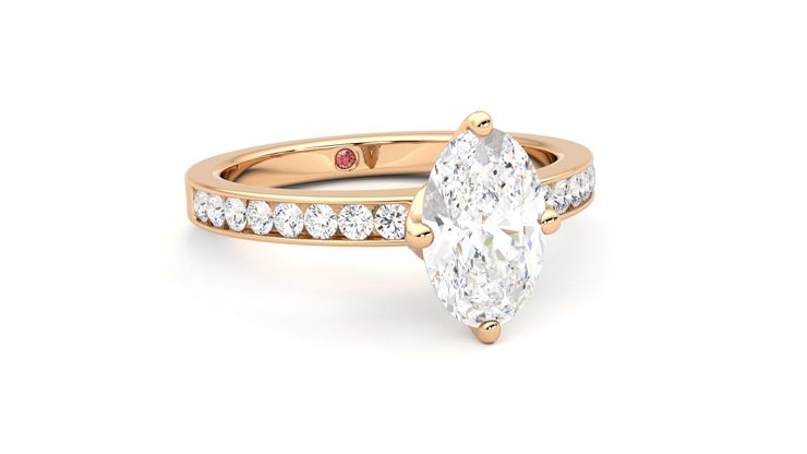 Taylor & Hart Cosmic Oval Engagement Ring 360 degree image 4