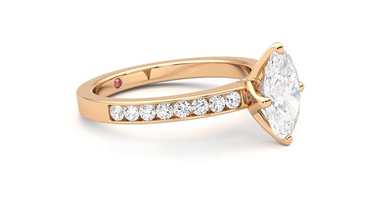 Taylor & Hart Cosmic Oval Engagement Ring 360 degree image 7