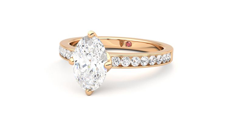 Taylor & Hart Cosmic Oval Engagement Ring 360 degree image 26